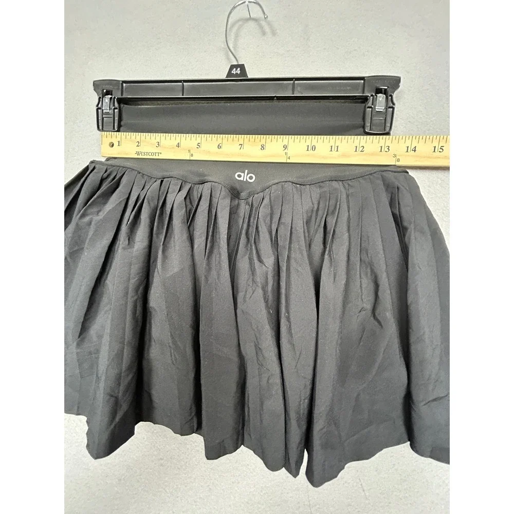 Alo Yoga Aces Tennis Skirt Polyester Spandex Black Size Small Women